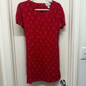 Red Short Sleeve Knit Dress